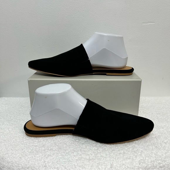 Garnet Hill Essential Iris Mules Black Leather Suede - Picture 4 of 15